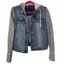 Black Rivet  Women's Gray and Blue Denim Hoodie Jacket Size Medium Photo 9