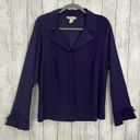 Dress Barn Vintage Y2K  Plus Size Purple Collared Button Down Bell Sleeve Blouse Photo 1