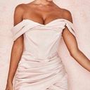 House Of CB  Coraline Blush Pink Corset Dress Size Medium Satin Photo 0