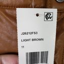 REWASH  Juniors' 11 Light Brown High Rise Vegan Leather Skinny Pants Cropped Photo 4