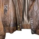 Vintage 80s Pelle Soft Leather Bomber Jacket in Brown Oversized Size Small Photo 3