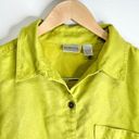 Chico's  Shirt Womens Large Green Faux Suede Button Down Front Pocket Casual Photo 3