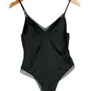 ZARA NWT  Black Satin Teddy Mesh Trim Bodysuit Sz Small Lingerie Sexy Photo 0