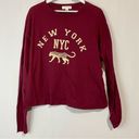 Treasure & Bond  Women’s NYC Cheetah Long Sleeve Tee Burgundy Size Large NWT Photo 24