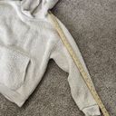 American Eagle  Womens Fleece Sherpa White Cream Teddy Hoodie Small Kanga Pocket Photo 3