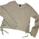 The Moon Beige side Lace Up Sweater cotton blend medium crew neck by & Madison Photo 0