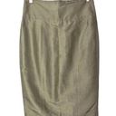 Magaschoni  Tan Satin Knee Length Office Pencil Skirt 8 Photo 0