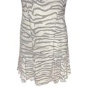 Rebecca Taylor  Gray White Zebra Print Pleated Flounce Hem Mini Dress Size 2 Photo 3