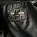 wilson's leather Wilson’s Leather Women’s Black Leather Bomber Jacket Zip Up Distressed Small Photo 6