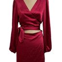 Stylestalker  ruby satin wrap front mini dress size Large Photo 0