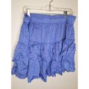 Aerie  Womens Size XL Tiered Ruffle Mini Skirt  Periwinkle Blue Elastic Waist NWT Photo 3