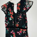 Hunter Bell  Black Floral Printed Lace Flutter Sleeves V-Neckline Midi Dress 10 Photo 11