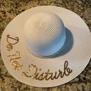 David & Young Do Not Disturb White Sun Hat Sequins Photo 0