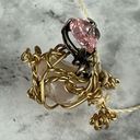 Twisted Vintage Handmade  Wired Wrapped Quartz Rhinestone Pendent Necklace Photo 2