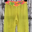 Daisy  neon boho sheer yellow swim coverup flare pants Photo 1