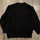 THML  Women’s S  Pullover Sweater Black Colorful Open Crochet Afghan Knit Collar Photo 7