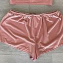 Victoria's Secret Victoria’s Secret Lounge Set Ribbed Velour Shorts & Bralette Peach Shiny M Photo 2