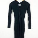 Modern Citizen  Ahran Black Ribbed Two-Way Zip Dress Small Knee Length Photo 3