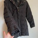 Cole Haan  Black Signature Shawl Hooded Bibbed Puffer Coat | S Photo 2