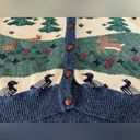 Northern Reflections Vintage  Nature Scene Wool Blend Button Down Sweater Large Photo 13