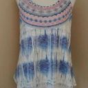 Modcloth NEW  Blue Ivory Coral Woven Knit Boho Racerback Sleeveless Top Small Photo 0