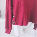 June and Hudson  Cropped Sweater Mock Neck Knit Burgundy Long Sleeves Size XL NWT Photo 4