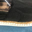 Soda  black canvas slip ons flat white threaded rubber sole shoes women’s sz 10 Photo 4