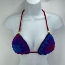 Handmade Napper brand granny square string bikini top halter adjustable crochet Purple Size undefined Photo 7