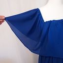 Rsvp NWT!  SUGARLIPS Royal Blue Chiffon Shoulder Ruffle A-line Maxi Formal Dress Photo 5