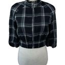 Rainbow Sandals Vintage Rainbow Plaid Crop Top Academia Y2K 90s Womens Sz M Black White Full Zip Photo 0