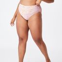 Cotton On  curve high waisted bikini bottom dye scattered pink size 14 Photo 2