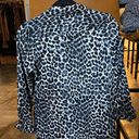 BCBGMAXAZRIA Grey Leopard Print Button Up Top Photo 1