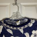 Holiday Time Vintage  Blue/White Floral Print Pullover Sweater size Large Photo 3