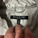 Baccini  Silver Metallic Faux Leather Moto Style jacket. Womens medium Photo 2