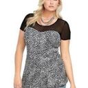 Torrid  Illusion Mesh and Leopard Print Peplum Top 0 Photo 0