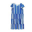 Flying Tomato Royal Blue Stripes Print Mini Dress Size L Photo 2