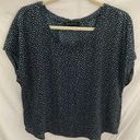 Banana Republic : Navy Blue/White patterned office/work/business top-Flowy- L Photo 0