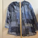 Pilcro  Anthropologie Tiered Tunic Blouse Patchwork Blue Sz XL | Western Cowgirl Photo 14