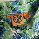 Tory Burch  Cotton Chain Link Print Blue and Green Blouse size 8 Photo 1