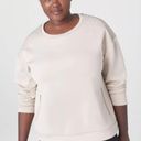 Lane Bryant  LIVI Quilted Sweatshirt Beige Size 14/16 Zip Pocket Pullover Crew Photo 8