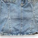 Old Navy Y2K  Jean Skirt Low Rise Ultra Mini Medium Wash Denim Flared Hem Grunge Photo 4