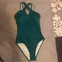 Cupshe NWT  One Piece Swimsuits Ribbed Cutout Crisscross Front green size XS Photo 2