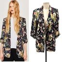 ZARA  Wild Willow Floral Satin Blazer 3/4 Length Sleeve Size Medium Photo 1