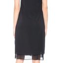 Vince Silk Rib Trim Black Sleeveless Shift Dress Photo 1