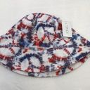 Icing The  Peace Sign Symbol Red White Blue Tie Dye Womens Bucket Hat Photo 0