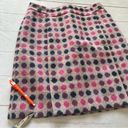 The Moon Boden British Tweed by Pink Navy Polka Dot 100% Wool Pencil Skirt US 10L Photo 10