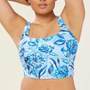 ANDIE  Swim The Siren Tankini Top Blue Floral Print Bathing Suit Size Small Photo 0