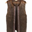 love on a hanger  Boho Faux Fur Embroidered Trim Vest Boho Photo 1