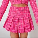 The Moon Day +  hot pink tweed pleated mini skirt size medium NEW Photo 0