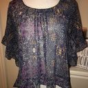 H.I.P. sheer floral ruffle top, Small Photo 1